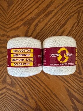 South Maid *NWT* 100% Mercerized Cotton Crochet Thread, White